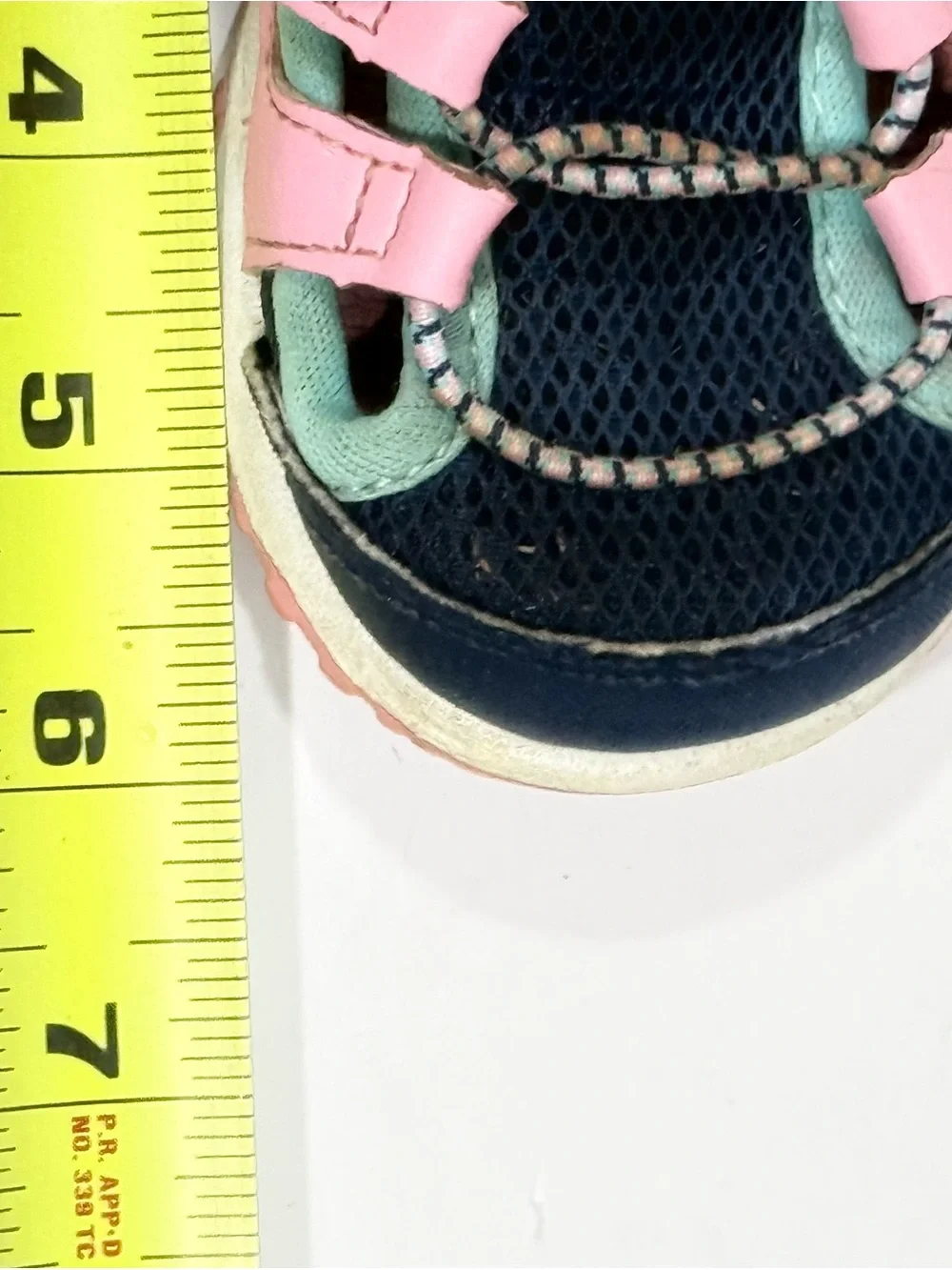 Carter's Navy Pink Aqua Kids Sport Sandals Water Shoes Size 6 Toddler Easy Pleas